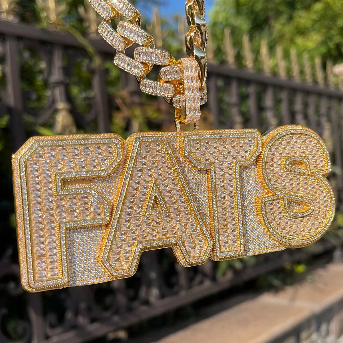 Baguette Edition Iced Out Personalized Custom Name Necklace Pendant - Luxury Custom Jewelry - CaratixJewelry